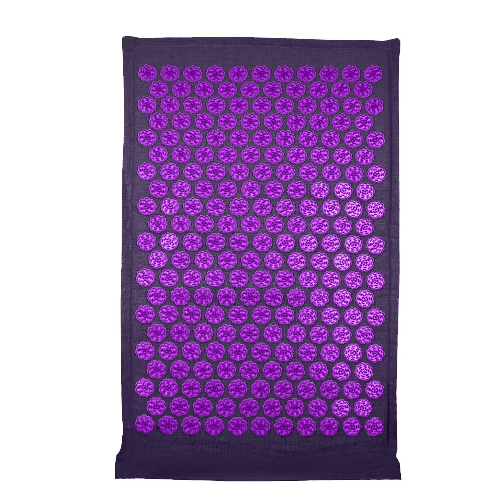 Lotus Acupressure Mat Set Back Body Massage Mat with Pillow Coconut Fiber Pain Relief Shiatsu Massage Cushion Yoga Mat Spike: Purple Mat 02