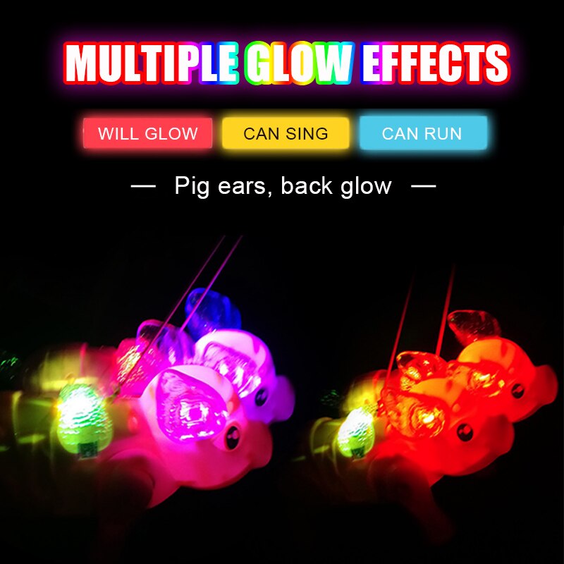 Spielzeug leine Schweinchen leuchtend konzert spaziergang niedlich niedlich schwein tragbare elektrische freundlicher spielzeug Simulation Schweinchen Baby