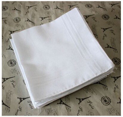 5 stk rene hvide lommetørklæder 100%  bomuldslommetørklæder kvinder mænd 40cm*40cm lommer firkantet bryllup almindeligt diy print tegning lommer