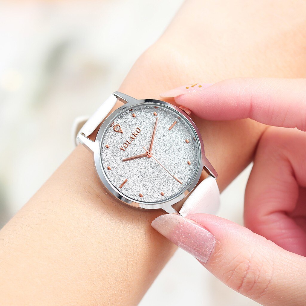 Relojes de muñeca Retro para mujer, pulsera de cuarzo con correa de cuero, decoración informal sencilla