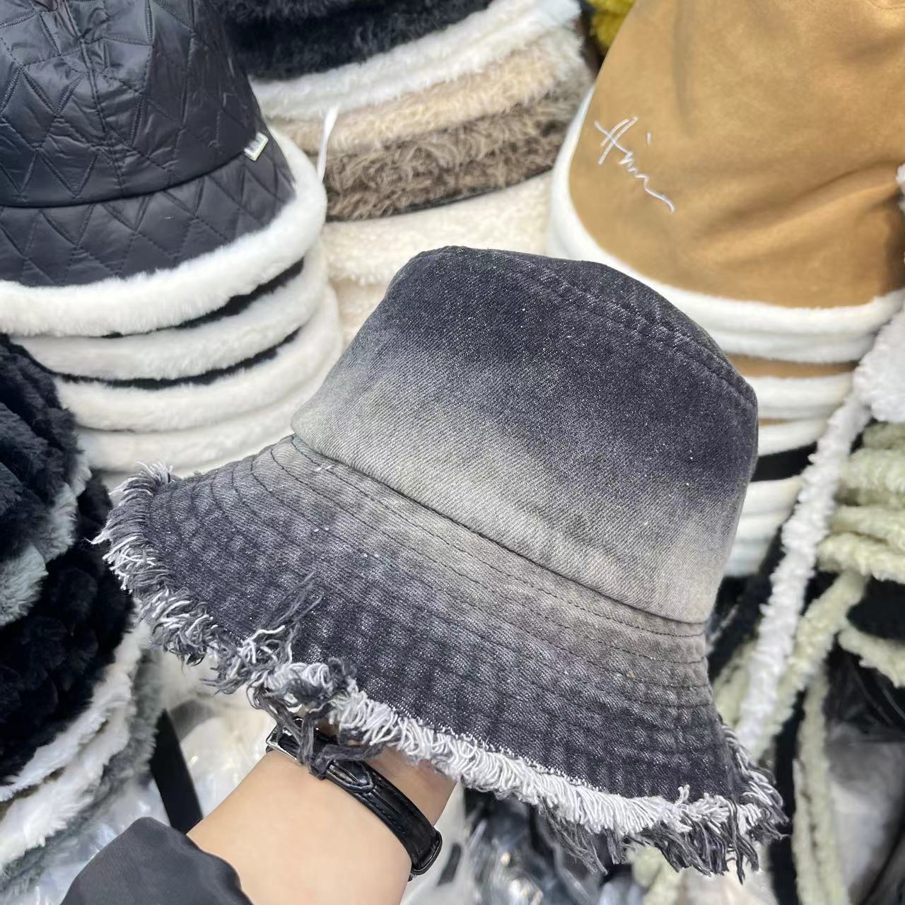 2024 Gewassen Denim Emmer Hoed Vrouwen Vissershoed Emmer Hoed Unisex Bob Caps Hip Hop Gorros Mannen Winddicht Emmer hoed Outdoor: green