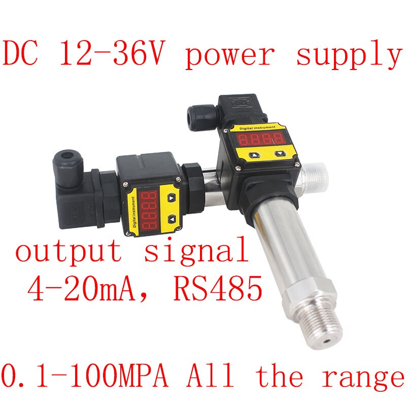 Pressure Transmitter LED Digital Display Fuel Pressure Sensor Water Pressure Transmitter Pressure Transducer QDW90A