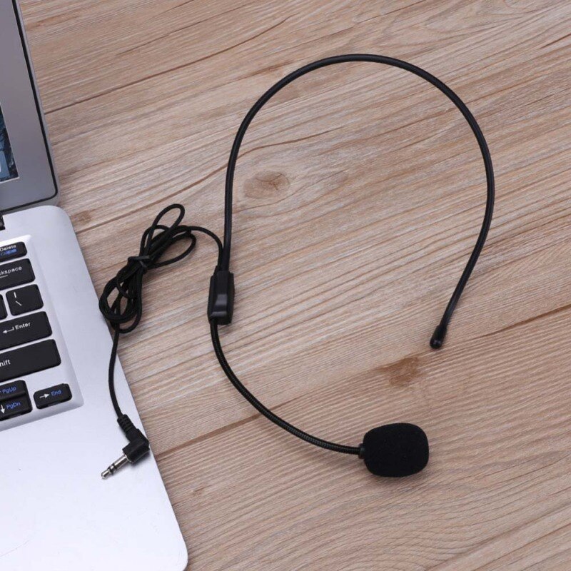 Wired Mic Boom Condenser Headset Microphone Flexible Wired 3.5mm Jack Mic For Loudspeaker