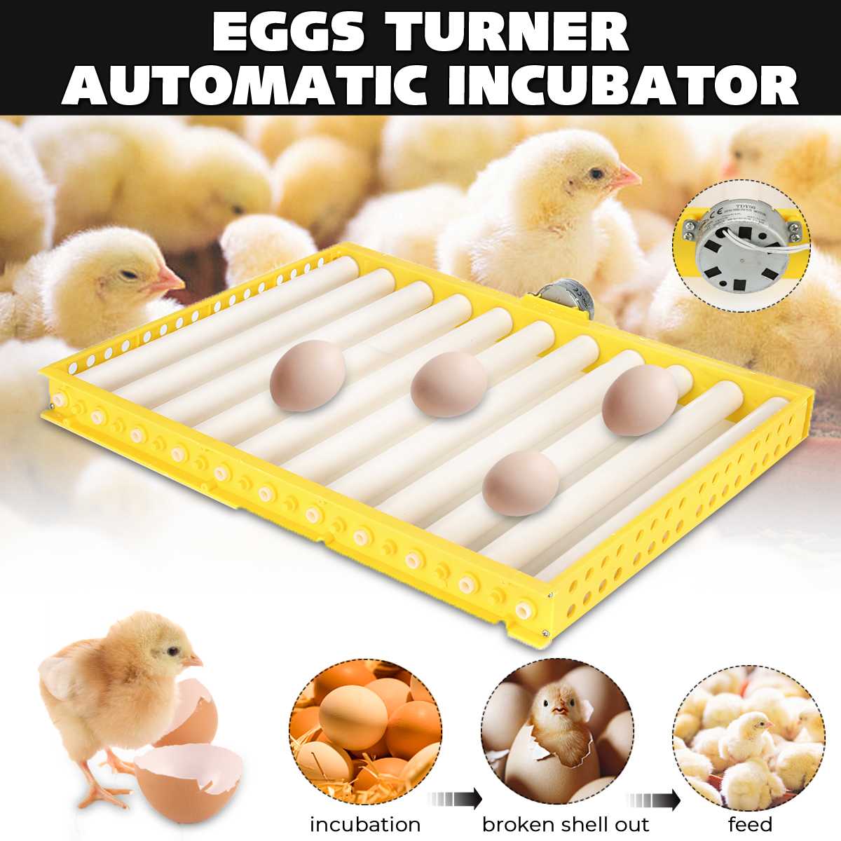 Plast æg inkubator tilbehør holdbart roterende automatisk rulle mønster æg drejebakke inkubation tilbehør