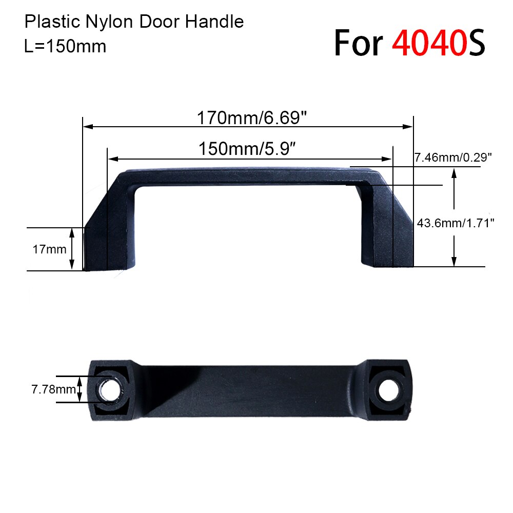 2 stk plast nylon t slids sort dørhåndtag til aluminium ekstruderingsprofil  /3030/4040/4545 sereis 90mm - 180mm