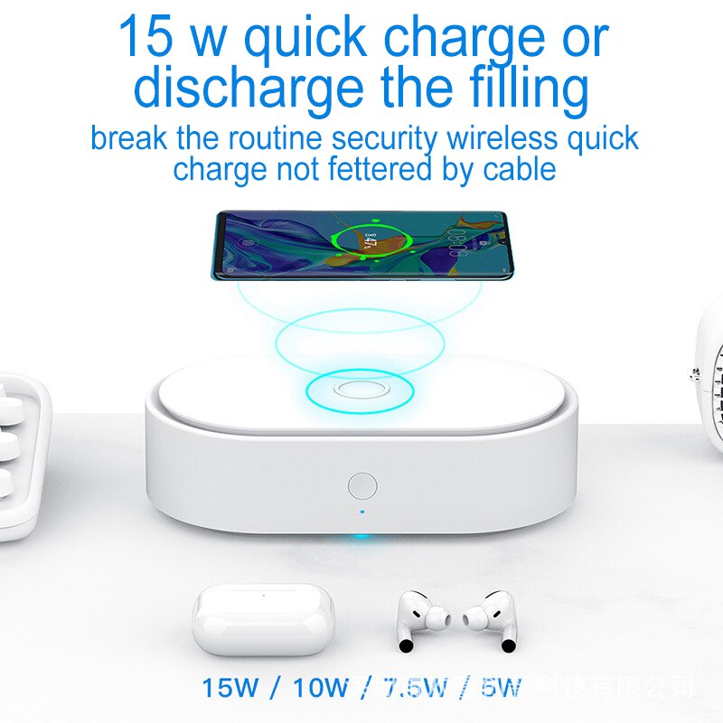 Portable UVC Ultrasonic cleaner Sterilizer Box Phone Personal Sanitizer Disinfection Cabinet UV Light Lamp Wireless Charging