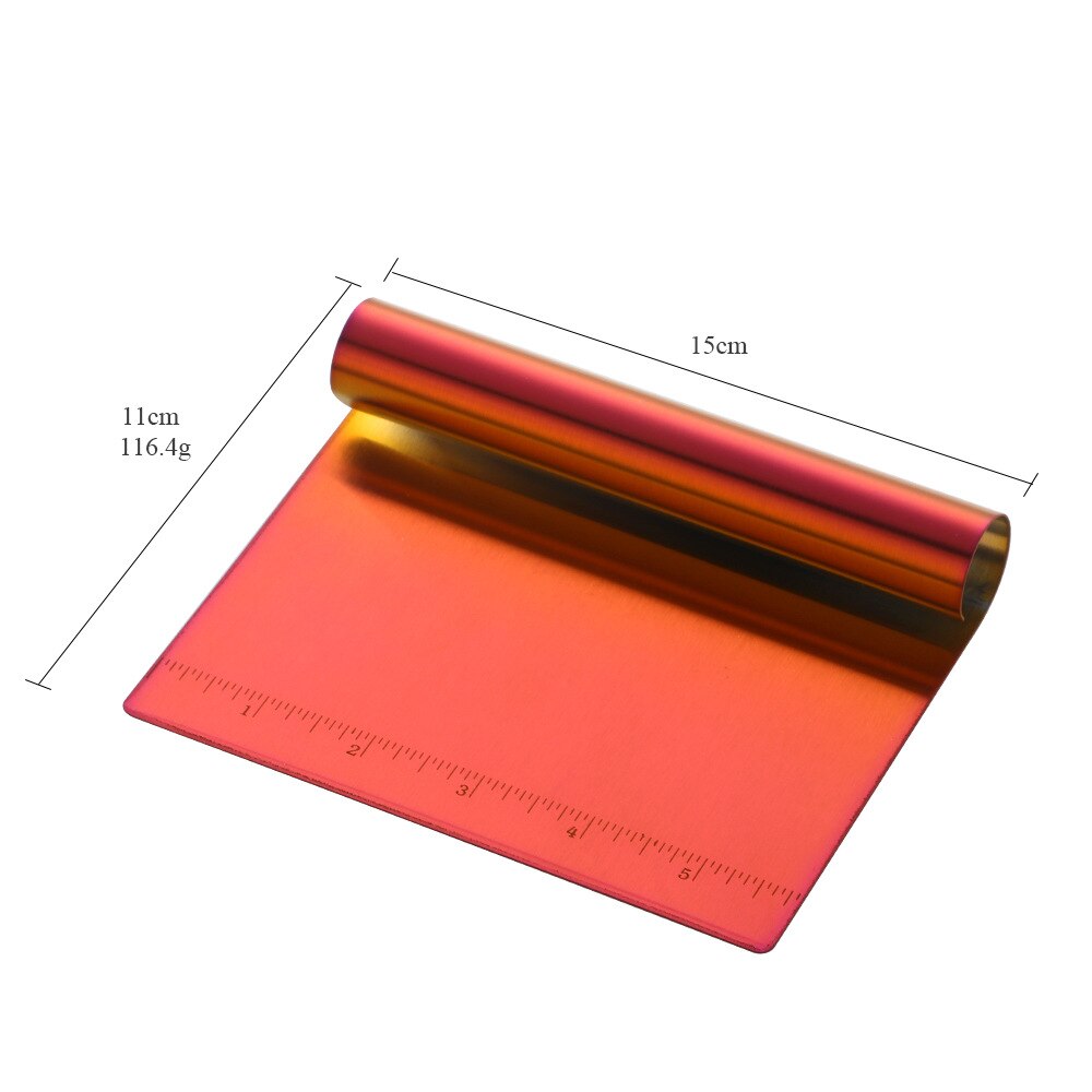 Stainless steel scraper with scale baking tool dough cutter scraper baking tools for cakes: 2