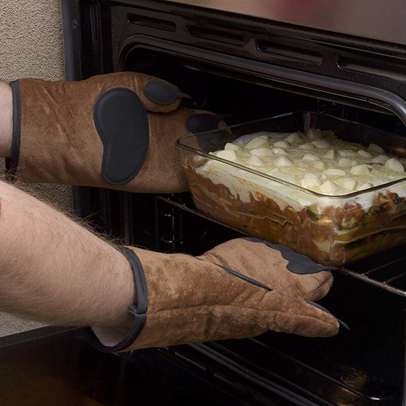 Antislip Keuken Barbecue Oven Handschoen Beerpoot Bbq Grill Handschoen Ovenwanten Hittebestendige Siliconen Keuken Bakken handschoenen
