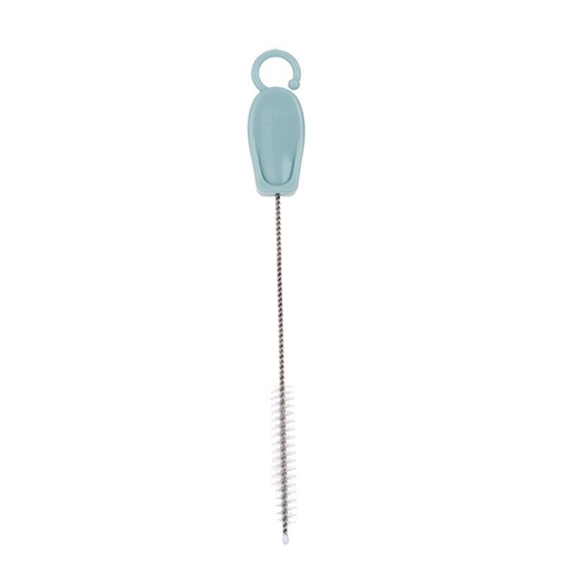 Spazzole per la pulizia di biberon da 2ps rotazione del filo di Nylon manico lungo biberon in acciaio inossidabile spazzola per la pulizia della tazza del capezzolo per bottiglia