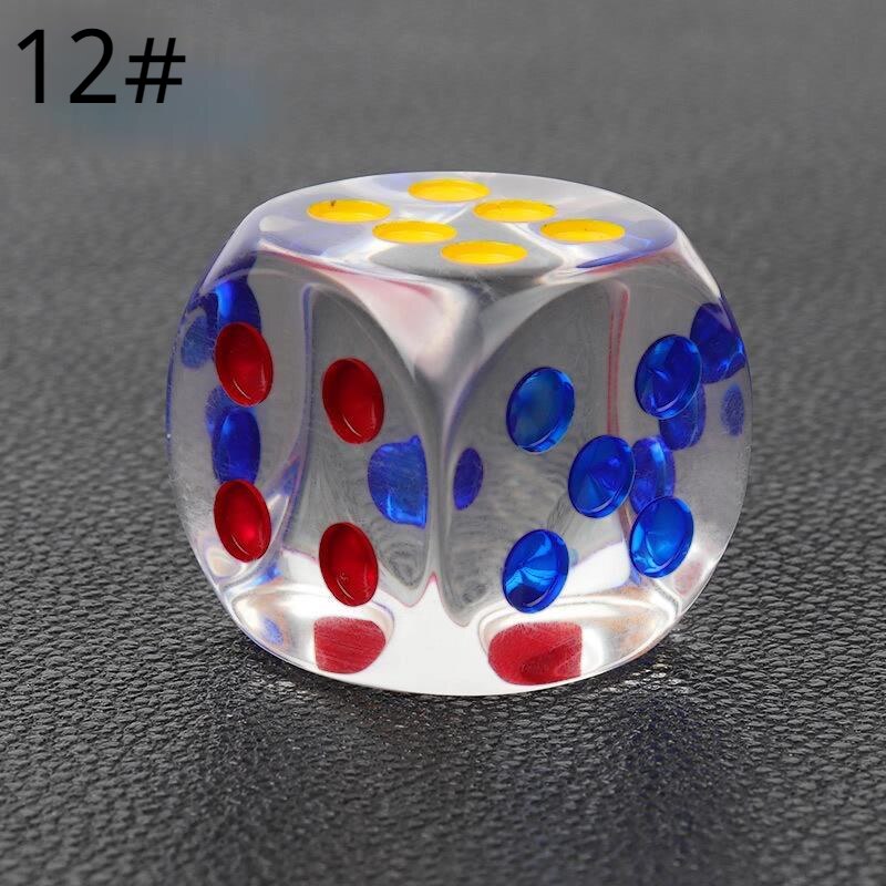 Acrylic Dice Transparent Round Corner Boutique Game Dice 10 suits: Transparent Cryst 12