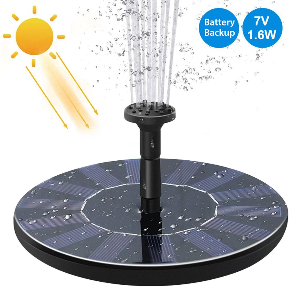 Solar Fontein Drijvende Pomp 1.6W Zonne-energie Vogelbad Fontein Outdoor Fontein Voor Vijver Zwembad Tuin Decoratie