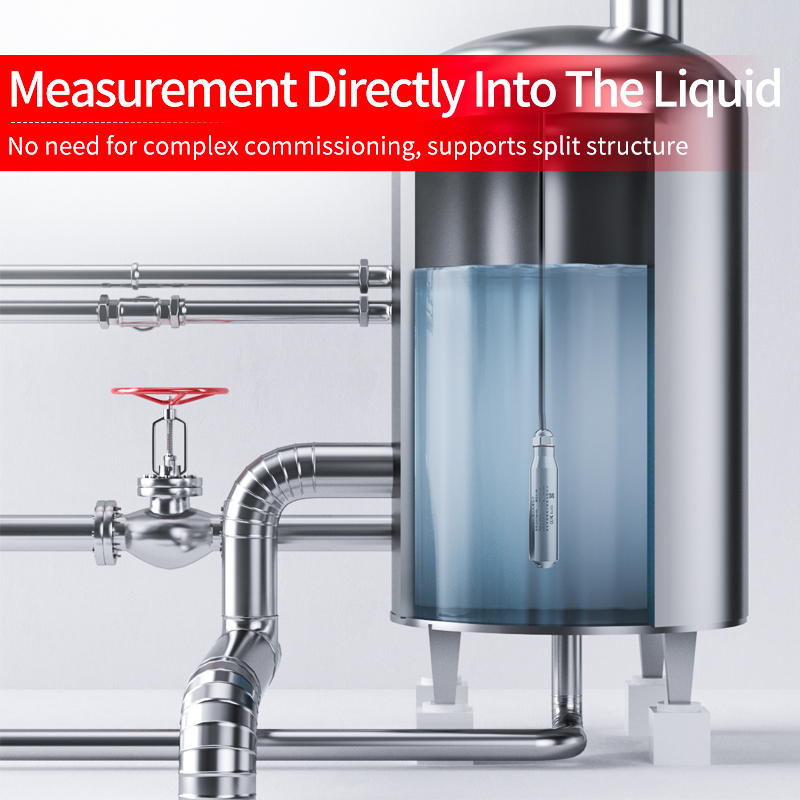 Water Level Sensor 4-20mA 0-10V 0-5V RS485 0-5m Liquid Level Sensor 1m/2m/3m/4m/5m Water Level Sensor Transmitter