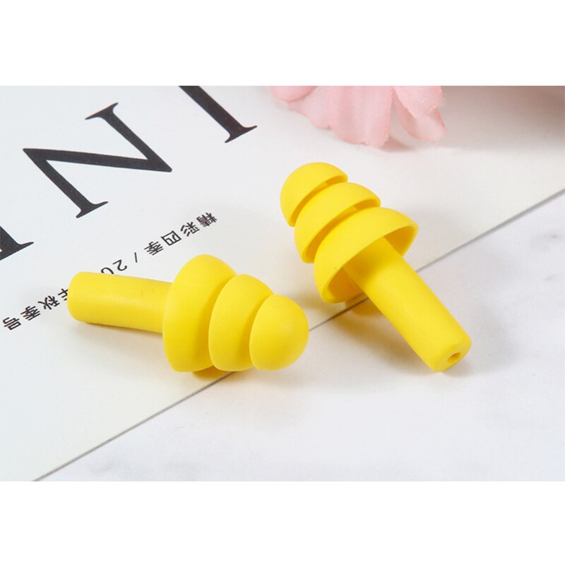 6Pairs Box-packed Comfort Anti-Noise Earplugs Reduction Silicone Soft Ear Plugs Swimming Silicone Earplugs Protective For Sleep: khaki