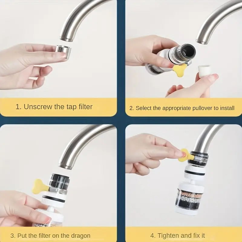 6-lagen universele keukenkraan luchtreiniger kraanfilter waterbesparende waskolf actieve koolfiltratie douchekop mondstukfilter