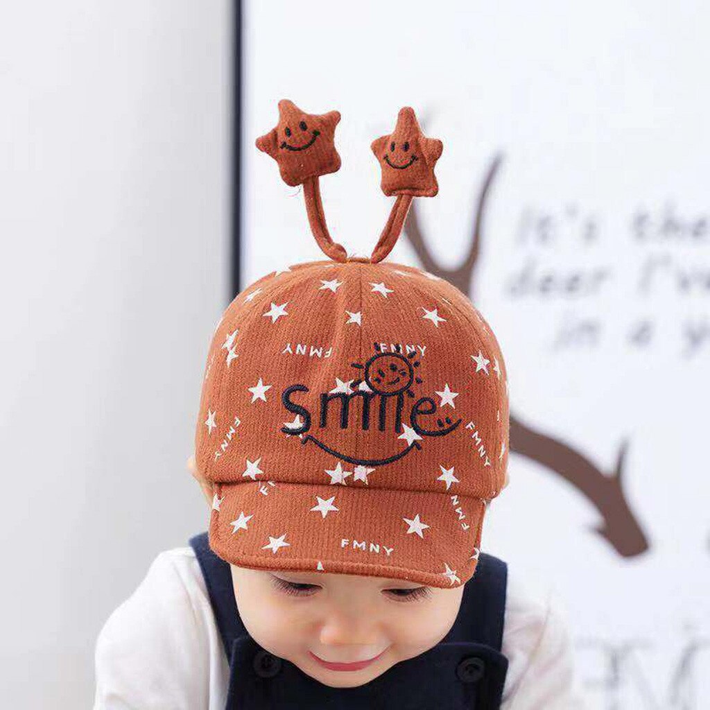 Infant Baby Hats Cartoon Beer Baseball Caps For Baby Boys Girls Spring Autumn Smile Letter Print Hats