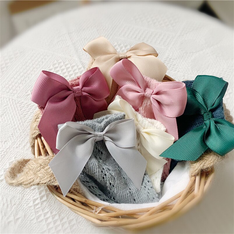0-8Jahre mädchen kniehohe lange socken kleinkind Baby baumwolle Gittergewebe Band bowknot seite booties socken prinzessin mädchen dacing socken