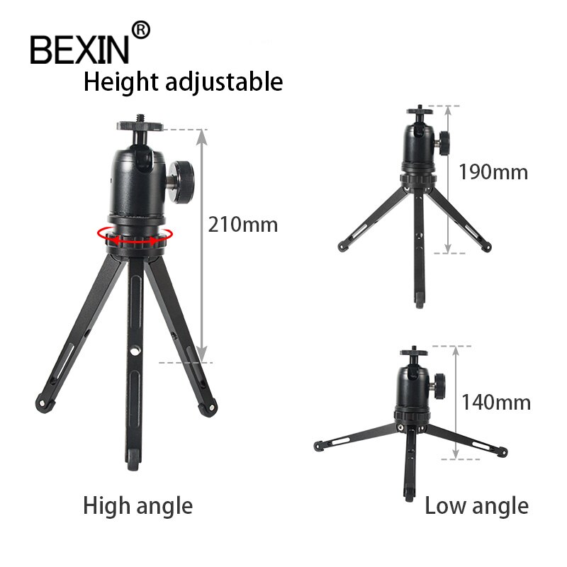 Mini tripod dslr camera stand mount adapter desktop bracket photography shooting pocket tripod with phone clip for point camera