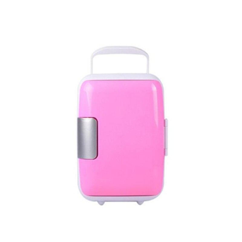 4L Car Refrigerator Automoble Mini Fridge Refrigerators Freezer Cooling Box frigobar Food Fruit Storage Fridge Compressor: Pink