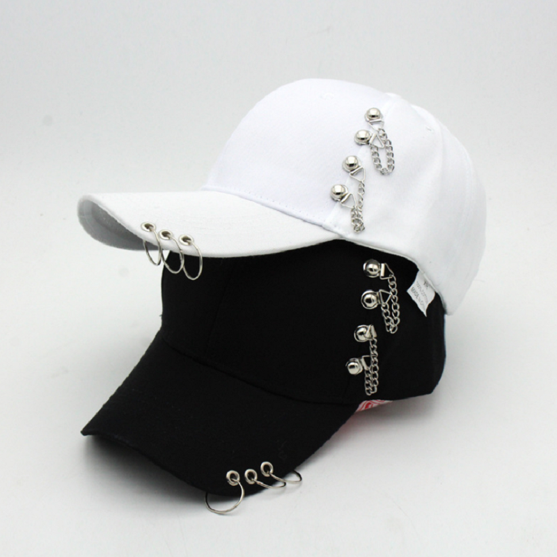 Papa chapeau Piercing anneau casquette de Baseball Punk Hip Hop casquettes coton adulte décontracté solide réglable unisexe casquettes