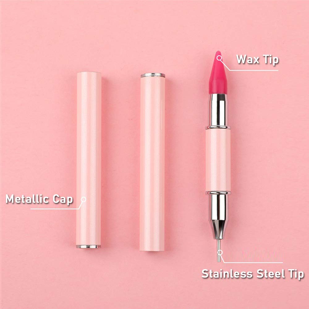 Pluma pulidora para uñas, lápiz para cera de uñas de doble punta, lápiz para cera, herramienta artística para manicura