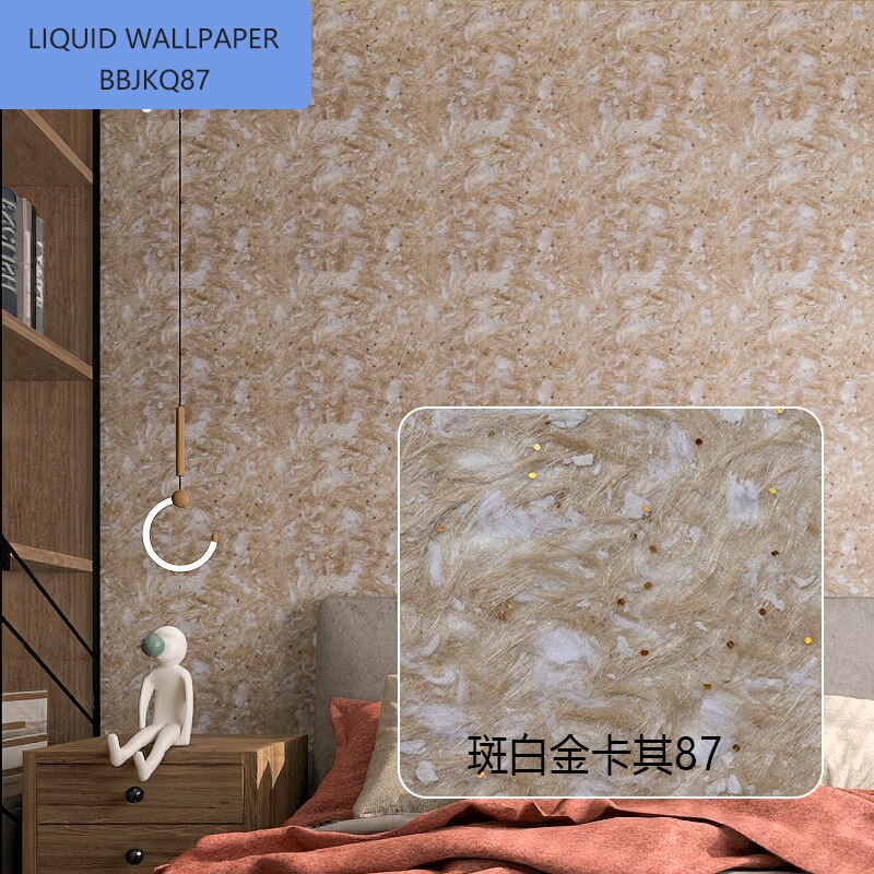 Vloeibaar Behang Ecologische Muur Zijde Gips Ecologische Modder Huishoudelijke Tv Fiber Coating Zelf Borstelen Achtergrond Waterdicht: BBJKQ87