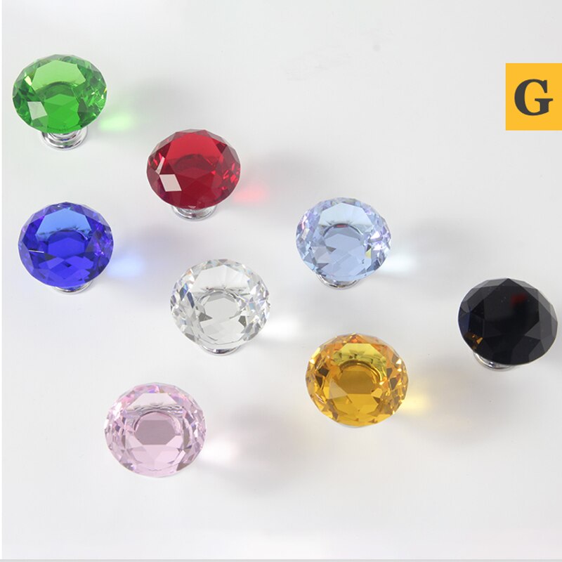 30 Mm Diamond Shape Crystal Glass Knoppen Kast Trekt Lade Knoppen Keukenkast Handvatten Handvat Hardware
