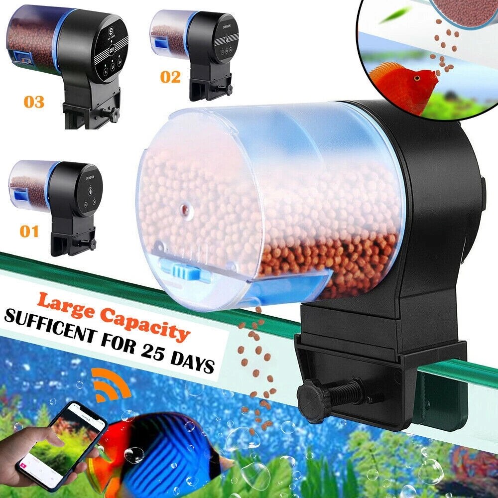 SUNSUN – distributeur automatique de nourriture pour poissons d&#39;aquarium, avec WIFI et minuterie, résistant à l&#39;humidité, contrôle via application Mobile