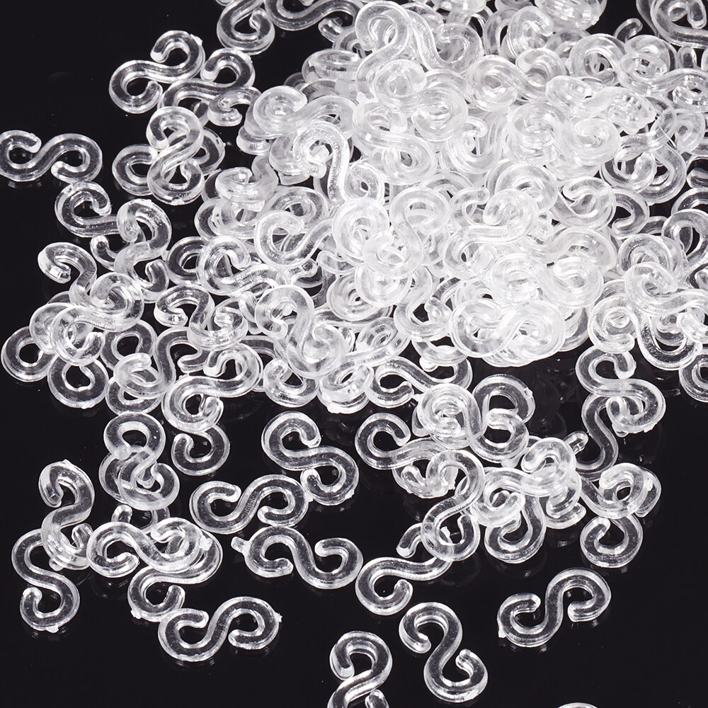 500Pcs 11X6Mm Transparante Loom Elastiekjes S Clips Voor Diy Sieraden Maken Loom Bands Gevlochten Armband haak Connector Accessaries