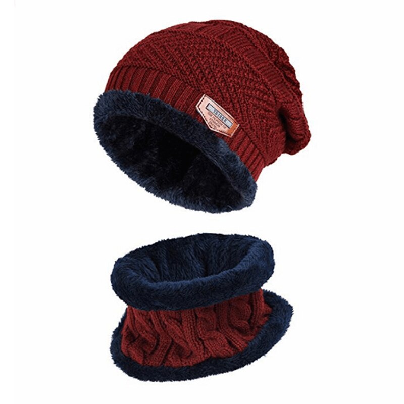 .. Mannen Beanie Muts Sjaal Set Trucker Winddicht Dikke Warme Plus Fluwelen Sjaal Hoed Voor Outdoor Sport Running Riding Skiën: R