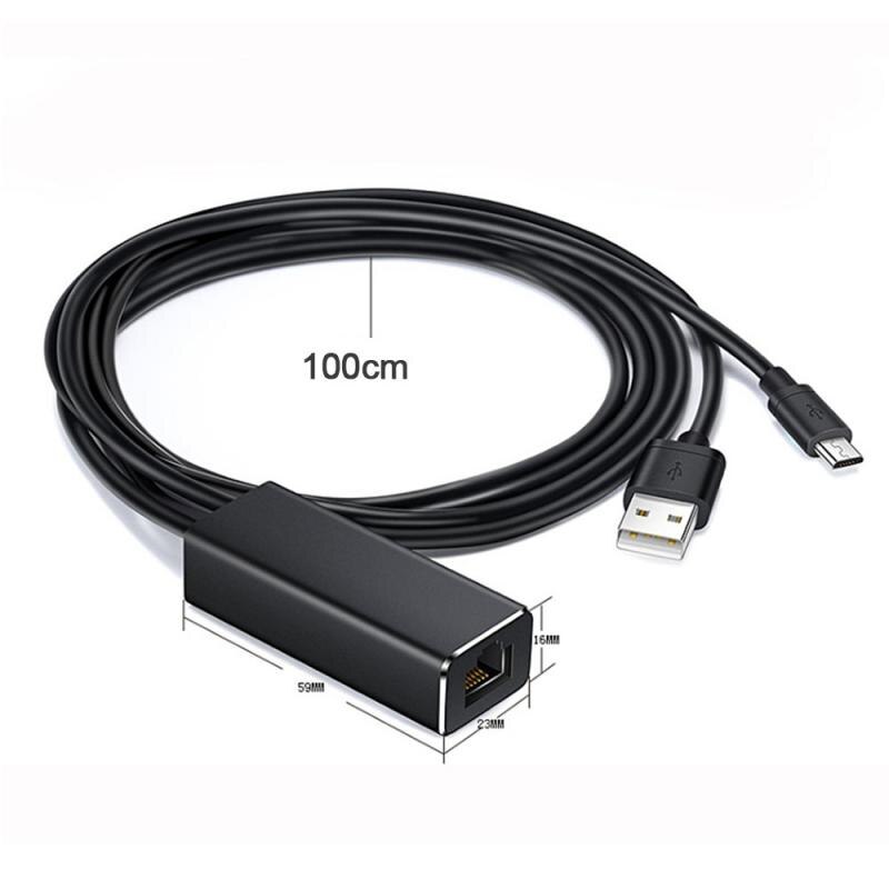 Chromecast Fire TV Stick adaptador HD 480 Mbps Micro USB2.0 a RJ45 Ethernet de 10/100 Mbps para fuego TV/Google/Chromecast