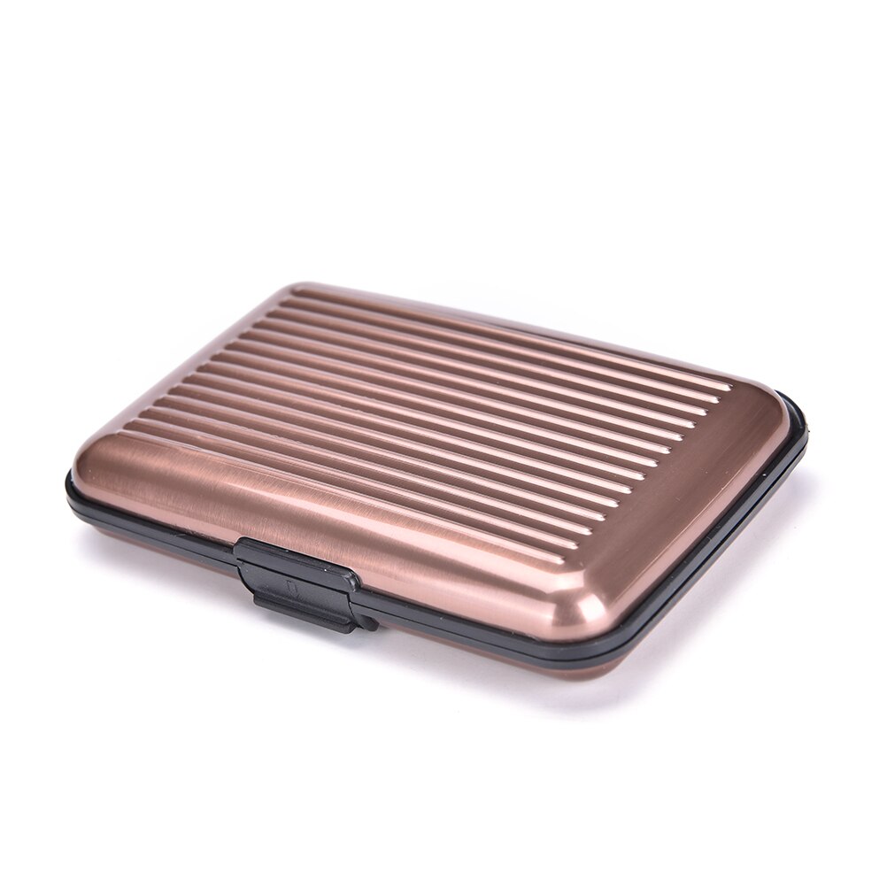 Aluminum Business Shiny Metal Cardholder Box Card Holders & Note Hold Card Waterproof Credit Card ID Holder Case: Coffee