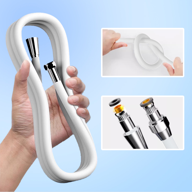 Extension de tuyau de douche Flexible Extra longue en Silicone, avec raccords en laiton, remplacement de Tube de douche, tuyau haute pression de 1.5m/ 2m