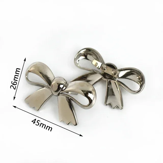 5/10 Stuks Leuke Strik Metalen Decoratie Gesp 30/45/60 Mm Tas Schoenen Clip Sluiting singels Eye-Splice Pin Gespen Boog Knop Accessoire: 3# / Dull