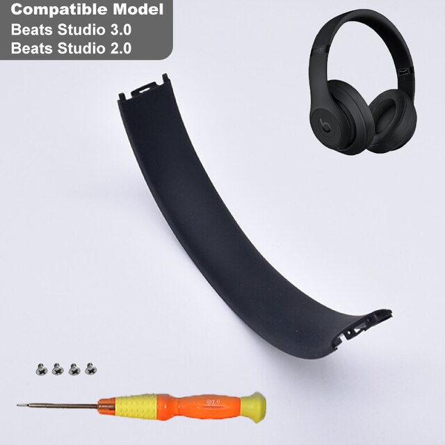 KUTOU Bandeau Tampon Compatible Pour Beats Studio 3 Coussinet D&#39;arceau Studio 2 Remplacement Bandeau Supérieur Pad Pour Studio3 Casque: Black