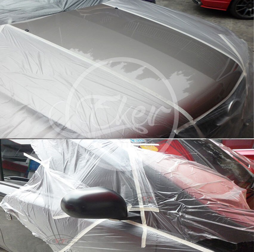 110cm*30m Per Roll Pre-Taped Plastic Cloth Masking Film Spray Paint Protection Film Plasti Dip Masking Film