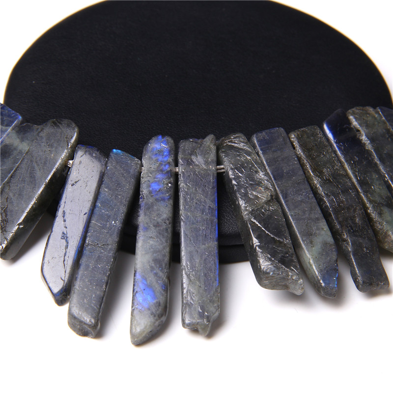 Top percé cristal naturel Quartz lazuli Labradorite minéraux tranche pointe perles coupe cristal bâton pendentifs fabrication de bijoux couronne