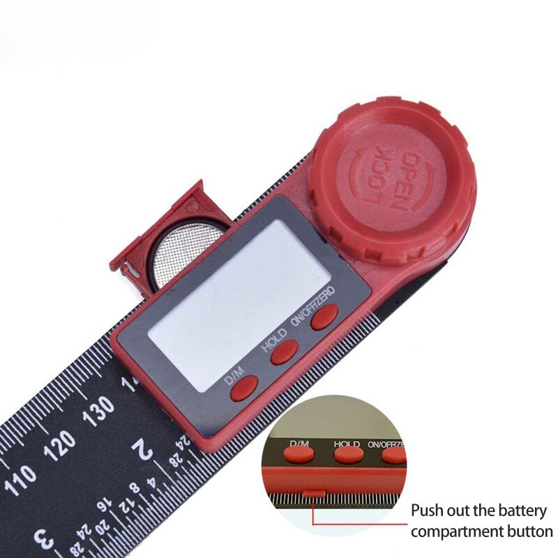 200/300mm Digital Angle Finder Ruler Digital Protractor with Data Hold Function &amp; Zeroing Resetting LCD Display Durable