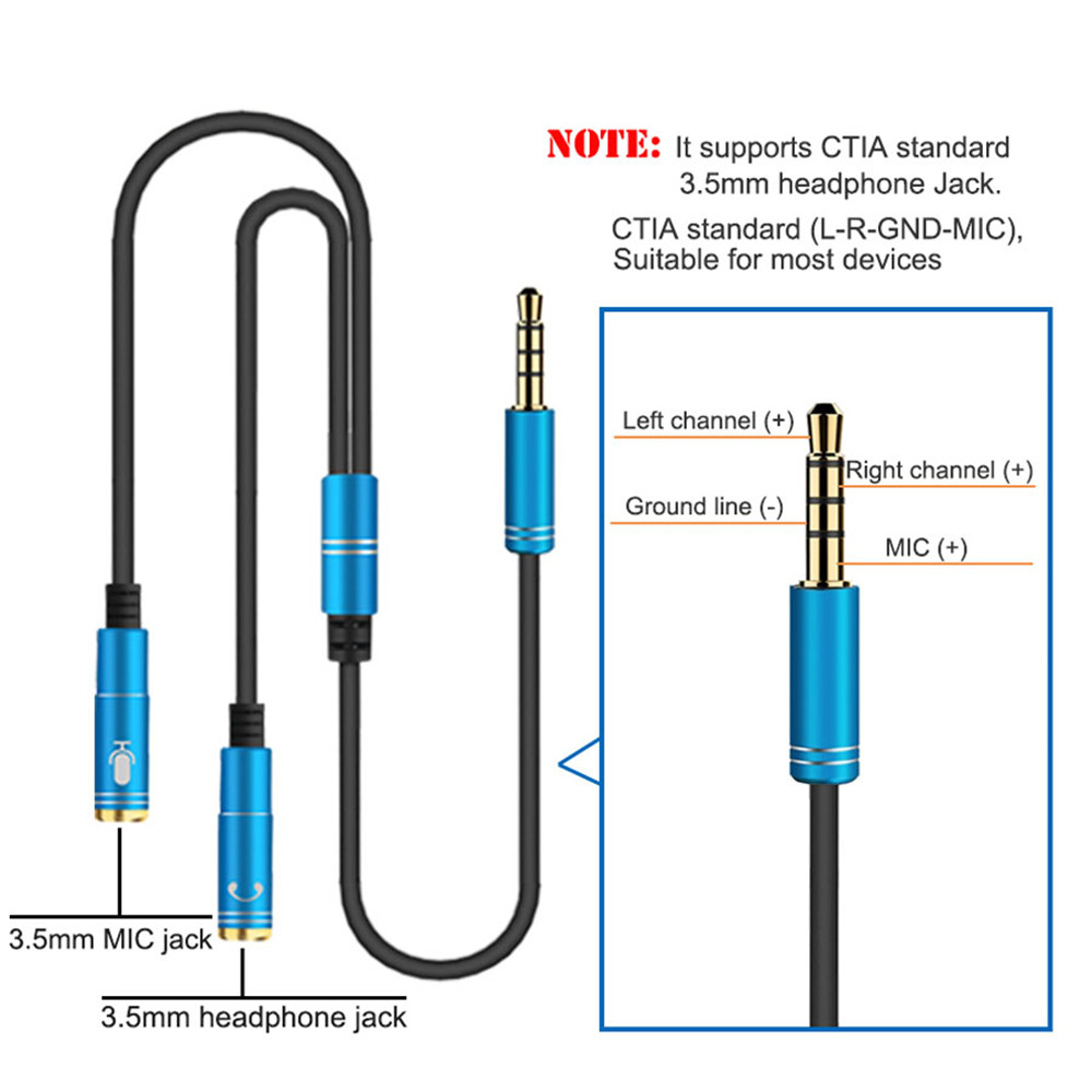 Câble séparateur Audio 2 en 1 3.5mm pour prise d'ordinateur 3.5mm 1 mâle à 2 femelle, séparateur en Y, câble AUX, adaptateur séparateur de casque