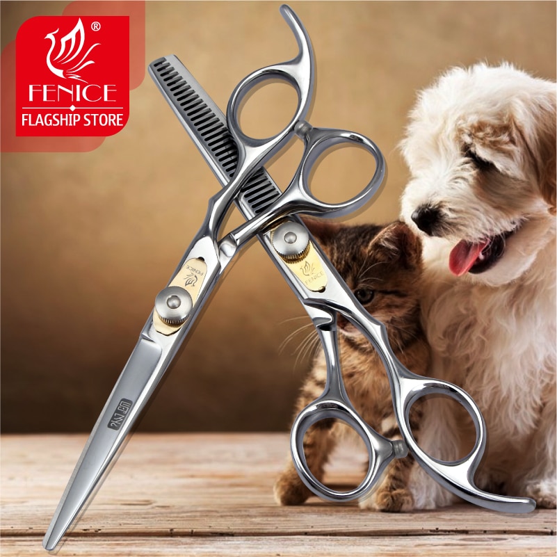 Hegn 6.0 tommer kæledyr pleje sakse sæt klipning+ udtynding saks til hunde/katte trimmeværktøj