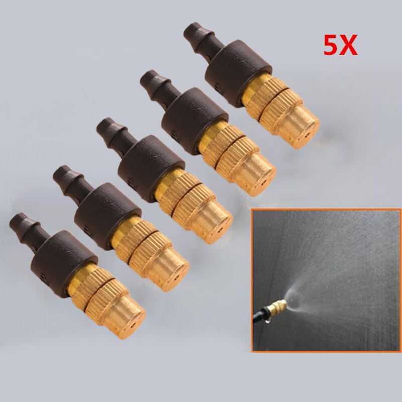 Fitting Vernevelingsinstallaties Spray Connector Messing 5Pcs Slangmondstuk Tuin Sprinkler
