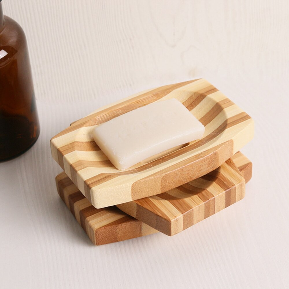 Portable Bamboo Soap Dish Bamboo Bathroom Shower Manual Drain Soap Tray Wooden Soap Tray Holder Plate jabonera ducha