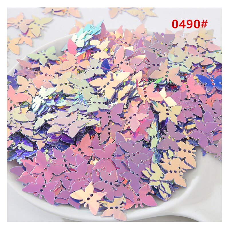 Vlinder Vorm Pvc Bulk Nail Pailletten Nagels Diy Pailletten Kleding Naaibenodigdheden Schoeisel Accessoires Partij Decoratie: golden purple / 50g