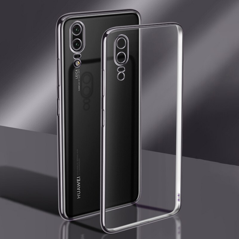 Kameraschützende silikon-handyhülle für huawei  p20 Profi/  p20 Profi, weiche, klare, ultradünne rückseite, transparentes, schlankes tpu: P20 / Schwarz