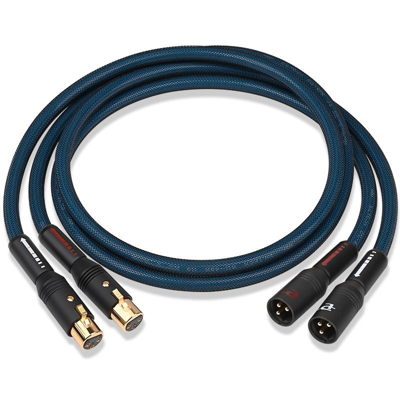 Cavo xlr hi-fi per amplificatore, con nucleo occ placcato argento di alta gamma e connettore 2 bilanciato maschio-femmina a 3 pin, cavo audio professionale.: Nero / 0.75m