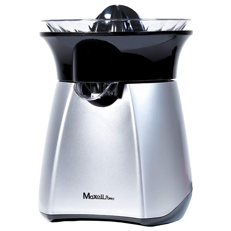 ‎MAXELLPOWER Exprimidor de Zumo Electrico Manual 40w con Sistema de Vaso Directo Extractor de Jugos para Frutas Fresca Alimentos Cocina Eléctrico Desmontable para Lavado 22 x 16 x 16 cm: Gris