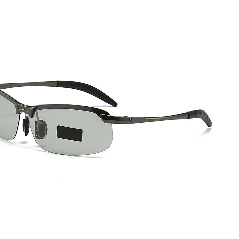 Gafas de sol fotocromáticas para hombre, gafas de sol polarizadas para conducir, para deportes al aire libre, ciclismo, visión nocturna, gafas UV400: Azul gris