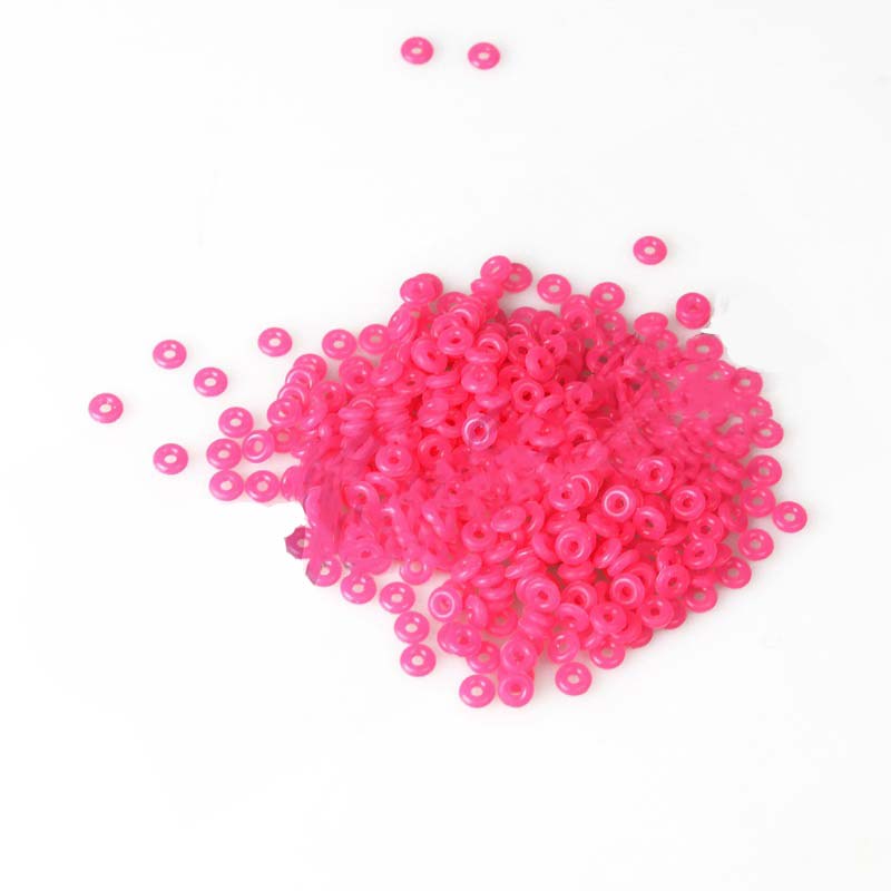 100 sztuk kolorowy wisiorek z koralikami silikonowe gumowe korki pierścienie Spacer Fit europejskie bransoletki DIY Making elastyczny 2mm otwór klip koralik: semi clear peony red