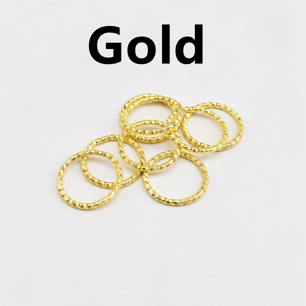Anneau de saut en relief, lot de 20 à 100 pièces, 8-20mm, accessoires de bijoux faits à la main, DIY, 【js144: 1.2x12mm 50pcs / Gold