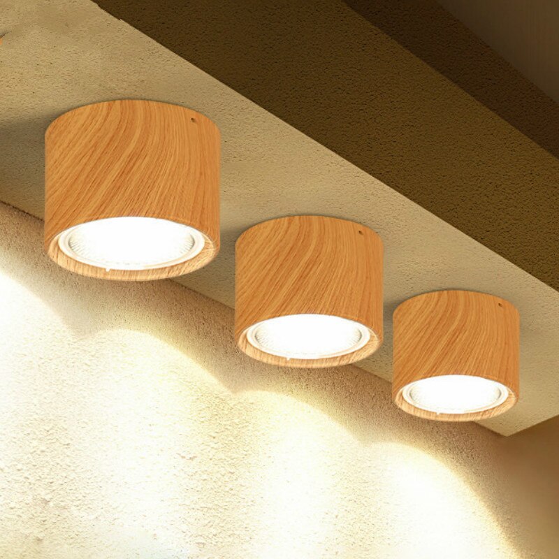 Plafond Spot Verlichting 5W 12W Nordic Hout Opbouw Plafond Spot Light Voor Ailse Bar Keuken Binnenverlichting