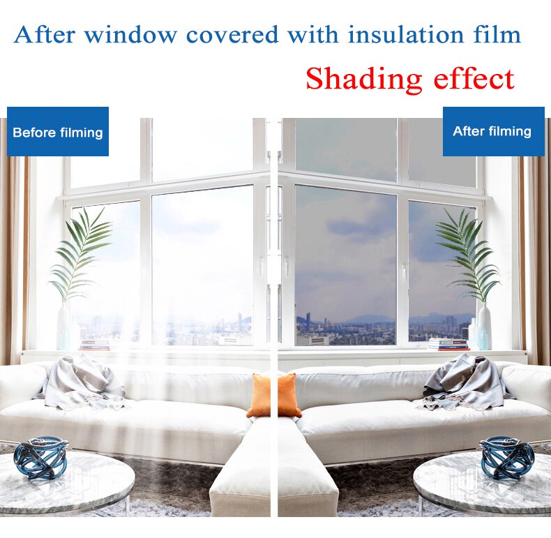 Black Diamond Silver Waterproof Window Film One Way Mirror Silver Insulation Stickers UV Rejection Privacy Window Tint Films